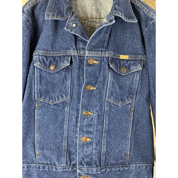 VTG Rustler Denim Jean Jacket Size Youth Kid’s Medium Button Down Made in USA - Picture 4 of 9